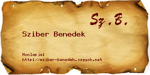 Sziber Benedek névjegykártya