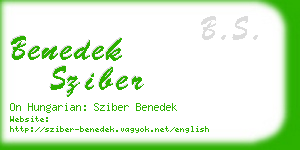 benedek sziber business card